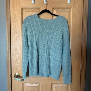 Women's Cable Knit Sweater - Teal